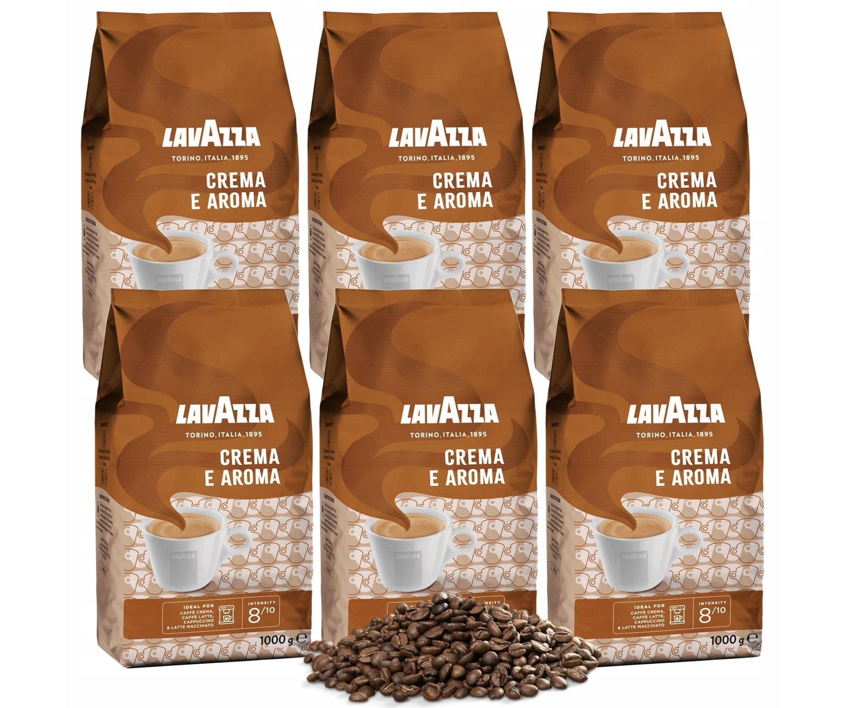Lavazza Crema e Aroma, whole-bean coffee, 6 × 1 kg